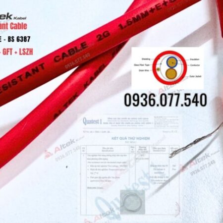 Cáp chống cháy chống nhiễu 2×0.75mm² Altek Kabel – FR Cable 2 x 0.75 + E + GFT, LSZH, IEC 60331