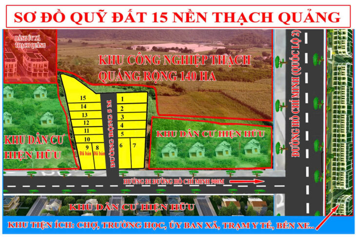 Bán nhanh mảnh đất vị tri đắc địa ngay sát khu công nghiệpThạch Quảng diện tích 412m2 595 triệu