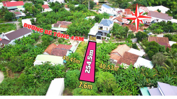 cần bán lô đất Diên an-Diên khánh- Nha Trang Dt:254m có thổ ngang 5m nở hậu 7,6m Đường bê tông 6m