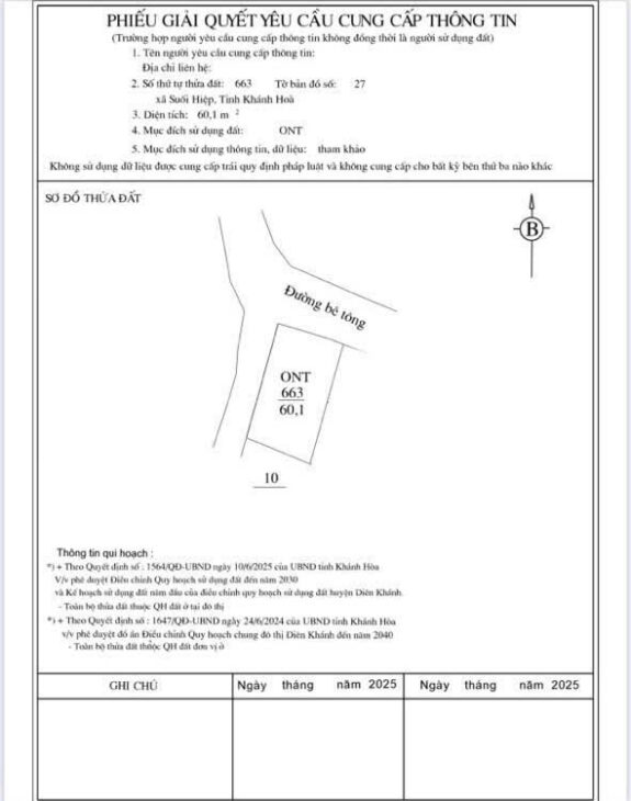 BÁN ĐẤT 2 MẶT HẺM OTO THÔN CƯ THẠNH XÃ SUỐI HIỆP – Diện tích 60m2 full ONT – Ngang 5.81m. Hướng