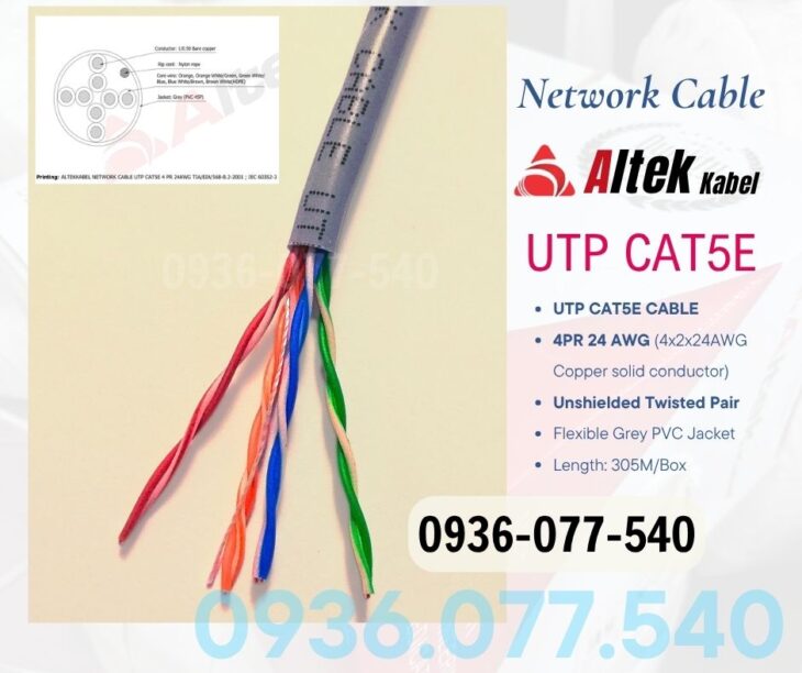 Cáp mạng Altek Kabel UTP CAT5E – Giải pháp truyền dữ liệu ổn định