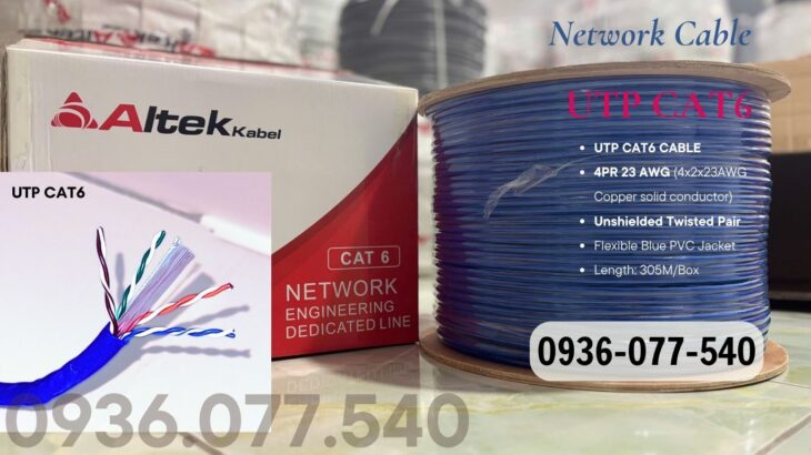 Cáp mạng Altek Kabel UTP CAT6 Unshielded Twisted Pair – không chống nhiễu