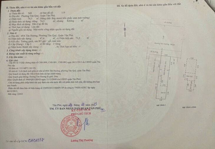 MẶT TIỀN KINH DOANH 69A TÂN HƯƠNG, P. TÂN QUÝ, TÂN PHÚ