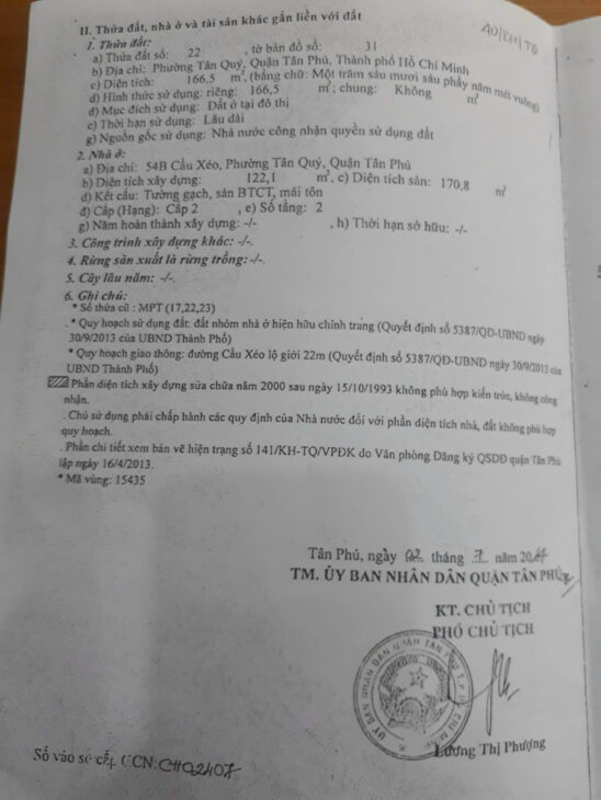 Bán Ngay Nhà 54B Cầu Xéo, Tân Quý, Tân Phú, hồ chí minh