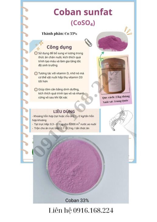 🧪 COBAN SUNFAT – NGUYÊN LIỆU KHOÁNG VI LƯỢNG CHO THỨC ĂN CHĂN NUÔI