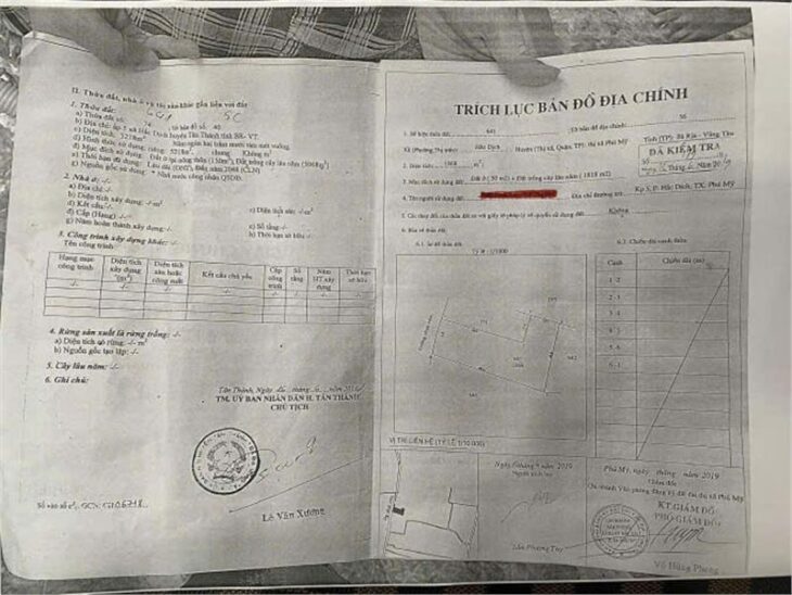 Bán biệt thự vườn, mặt tiền đường Lê Đức Thọ – Trung tâm TP. Phú Mỹ nay là phường Tân Thành TP HCM