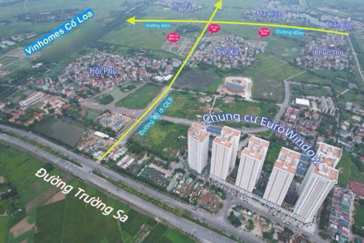 Bán đất Lại Đà Đông Anh- Hàng Xóm Vin Cổ Loa- Lô Góc – otô View hỗ 60m 7,x tỷ