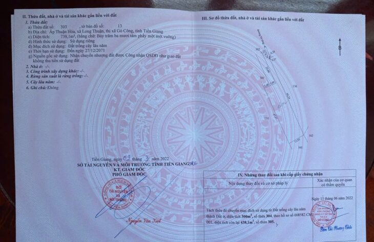 ĐẤT ĐẸP – ĐẦU TƯ SINH LỜI – Chính Chủ Bán Đất xã Long Thuận, Gò Công, Tiền Giang