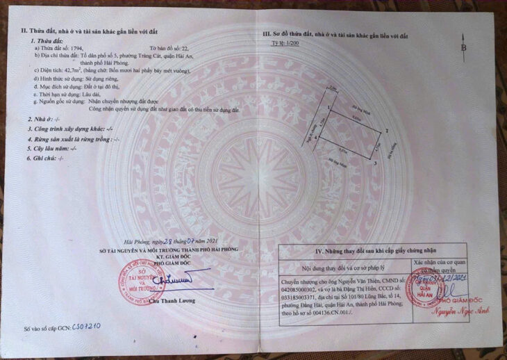 Chào bán lô đất ngõ 32 Cát Khê – Tràng Cát, Hải An, Hải Phòng.