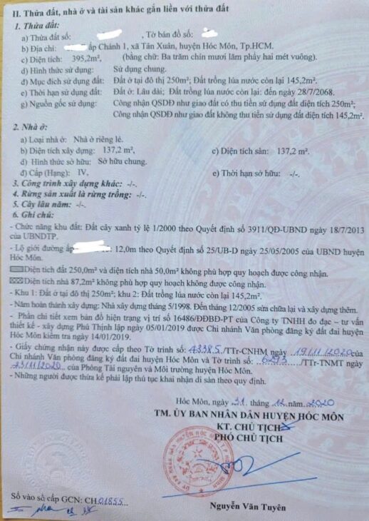 Chính Chủ Cần Bán Lô Đất Kèm Nhà Tại Xã Tân Xuân, Hóc Môn, Hồ Chí Minh