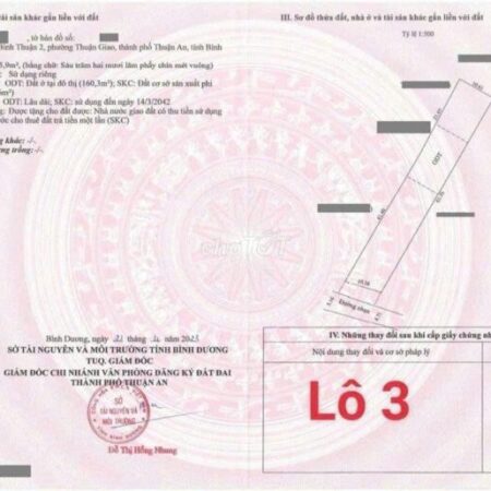 ĐẤT CHÍNH CHỦ – Cần Bán Tại KP Bình Thuận 2, Phường Thuận Giao, Thuận An, Bình Dương