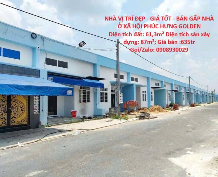 NHÀ VỊ TRÍ ĐẸP – GIÁ TỐT – BÁN GẤP NHÀ Ở XÃ HỘI PHÚC HƯNG GOLDEN
