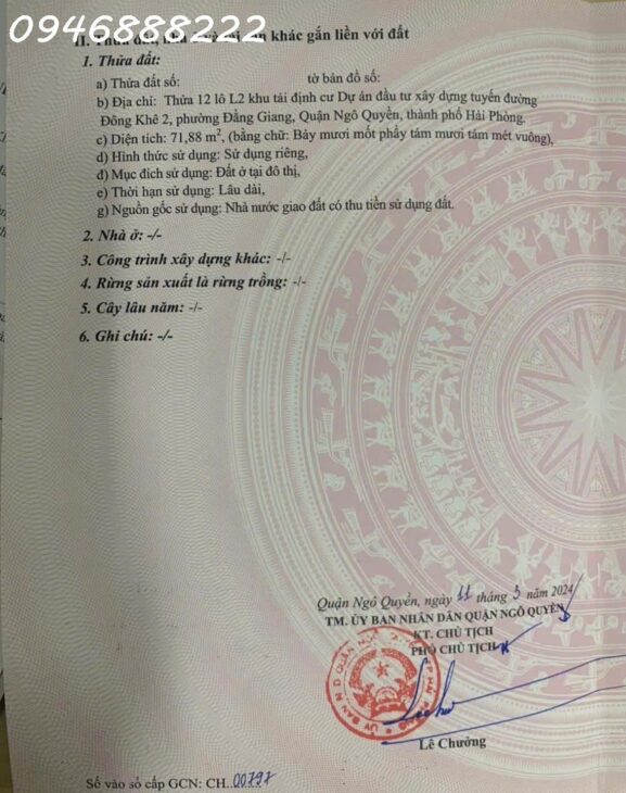 Bán đất mặt đường Lê Quang Đạo ( Đông Khê 2 ) – Vị trí cực đẹp – Siêu hiếm