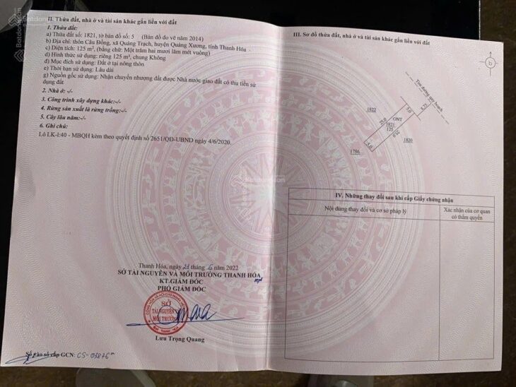 ĐẤT ĐẸP – GIÁ ĐẦU TƯ – CHÍNH CHỦ CẦN BÁN LÔ ĐẤT VỊ TRÍ ĐẸP TẠI Xã Quảng Trạch, Quảng Xương, Thanh