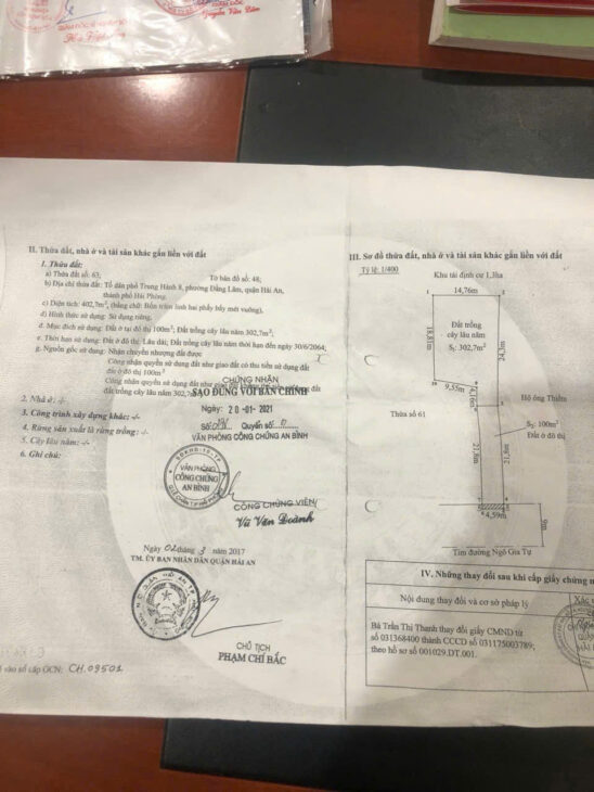 Bán 506m2 đất mặt đường Ngô Gia Tự phường Đằng Lâm quận Hải An Hải Phòng