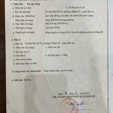 Bán gấp nhà mặt đường Ngô Gia Tự – 206m², mặt tiền 6.45m, giá rẻ 90tr/m²