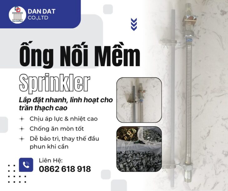 ống mềm sprinkler, ống mềm nối đầu phun sprinkler, ống mềm chữa cháy, ống mềm inox 304