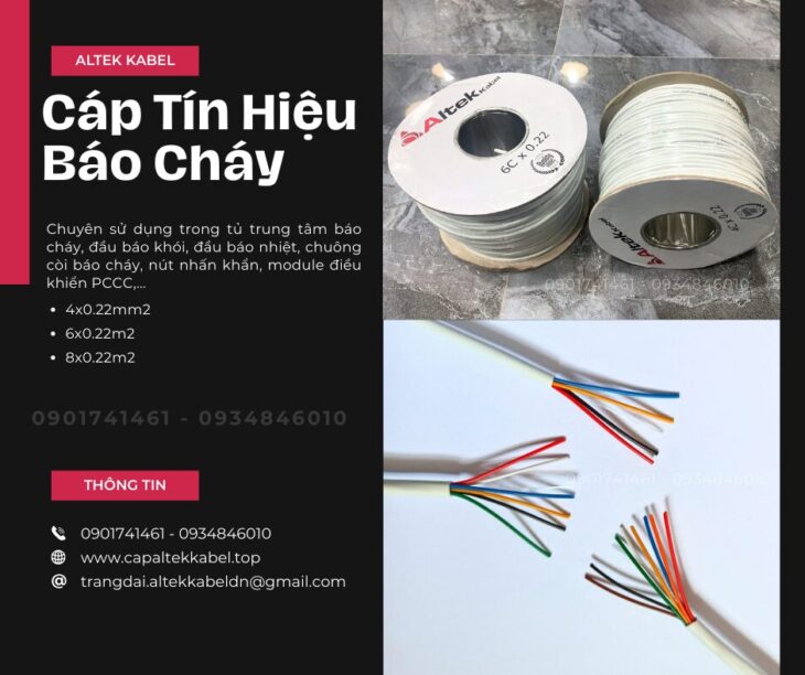 Cáp Tín Hiệu Báo Cháy Altek Kabel 4×0.22/6×0.22/8×0.22