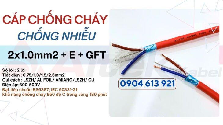 Dây điện chống cháy chống nhiễu 2×1.5 Altek Kabel Hà Nội , Bắc Ninh,