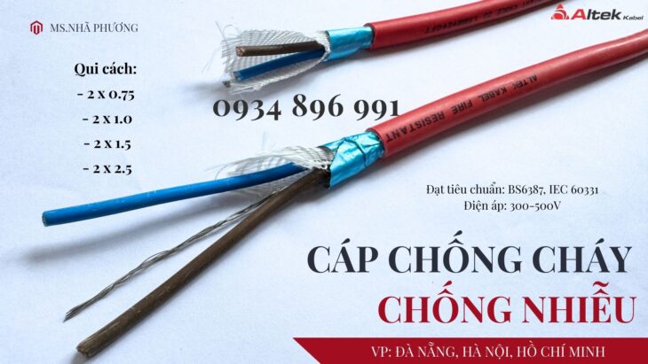 Cáp Chống Cháy Chống Nhiễu 2 Lõi Giao Ngay Cần Thơ, Đồng Nai, Long An.