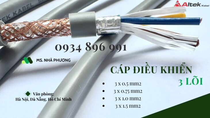 Dây Điều Khiển 3×0.75 Giao Ngay Cần Thơ, Long An, Bình Thuận