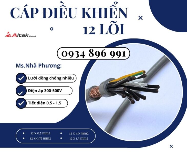 Cáp Tín Hiệu Chống Nhiễu 12 Lõi Hà Nội, Hưng Yên Bắc Ninh