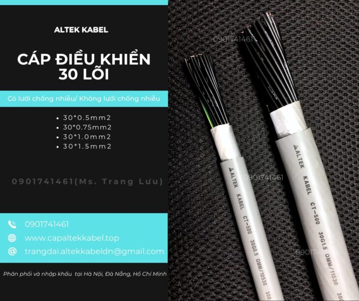 Cáp điều khiển 30×0.5/30×0.75/30×1.0/30×1.5 Altek Kabel