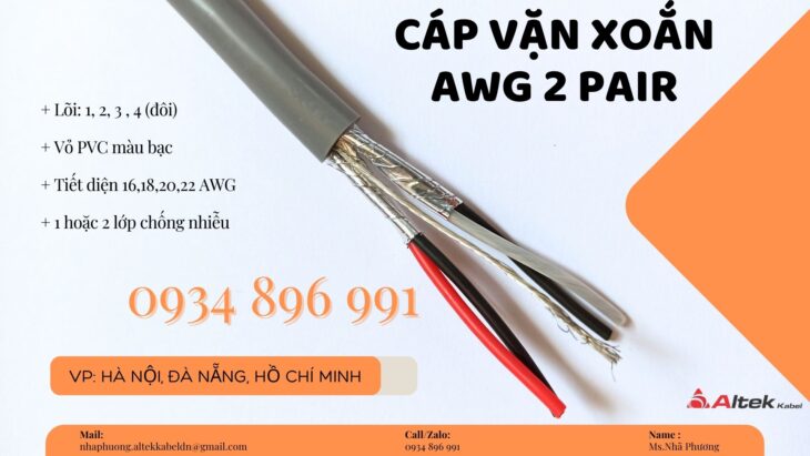 CÁP TÍN HIỆU VẶN XOẮN 2 PAIR 16 AWG ĐÀ NẴNG, HÀ NỘI, HỒ CHÍ MINH
