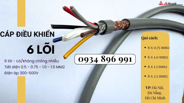 CÁP ĐIỀU KHIỂN 6 LÕI CHỐNG NHIỄU KHÁNH HÒA, GIA LAI, BÌNH ĐỊNH