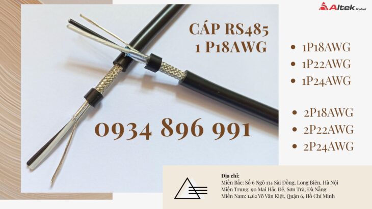 CÁP TÍN HIỆU RS485 1 PAIR 22 AWG ĐÀ NẴNG – HÀ NỘI – HỒ CHÍ MINH