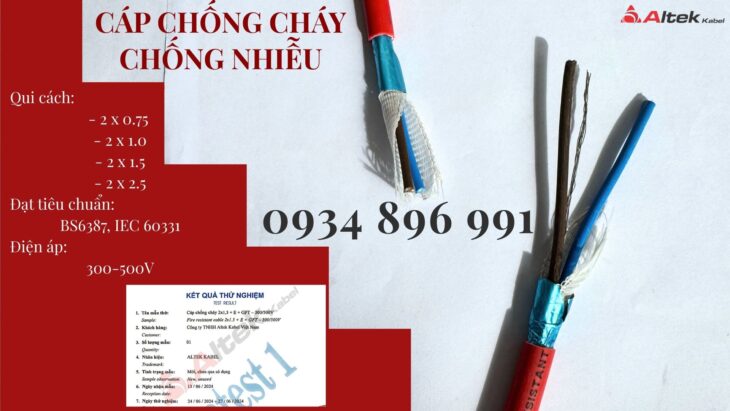 Cáp Chống Cháy Chống Nhiễu 2 Lõi Giao Ngay Quảng Bình, Quảng Nam, Quảng Ngãi.
