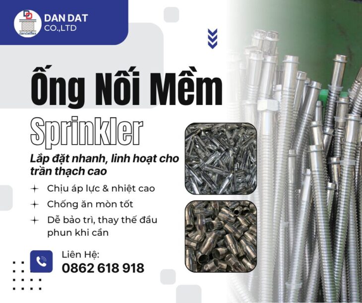 ống mềm sprinkler, ống mềm nối đầu phun sprinkler, ống mềm chữa cháy, ống mềm inox 304