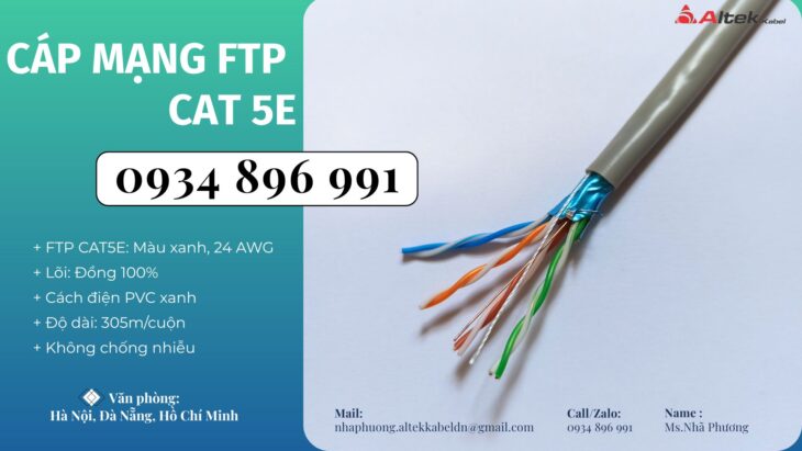 Cáp Mạng Ftp5e –24awg Tại Hưng Yên, Bắc Ninh, Hà Nội