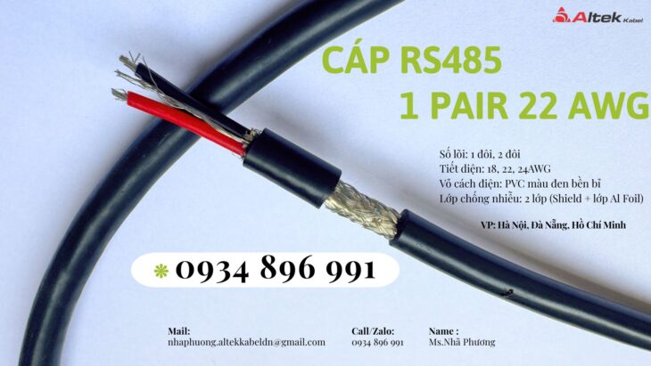 Cáp Truyền Thông Rs485 1 Pair 22 Awg Khánh Hòa, Gia Lai, Bình Định.