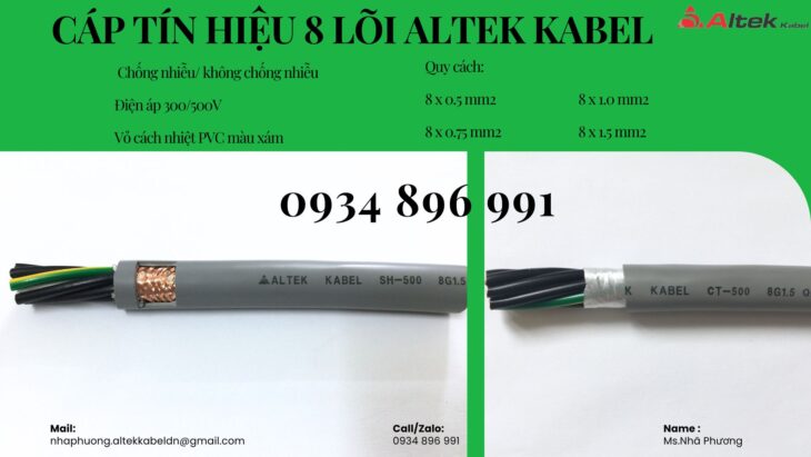 Cáp Điều Khiển 8 Lõi Chống Nhiễu Có Sẵn Quảng Nam, Gia Lai, Quảng Ngãi