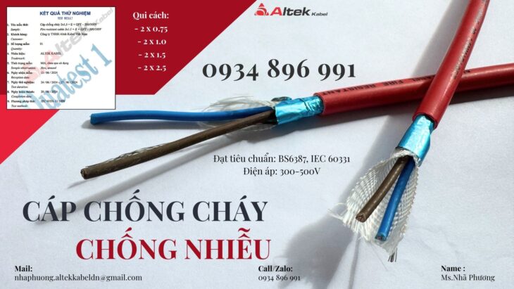 Cáp Chống Cháy Chống Nhiễu 2 Lõi Giao Ngay Cần Thơ, Đồng Nai, Long An.