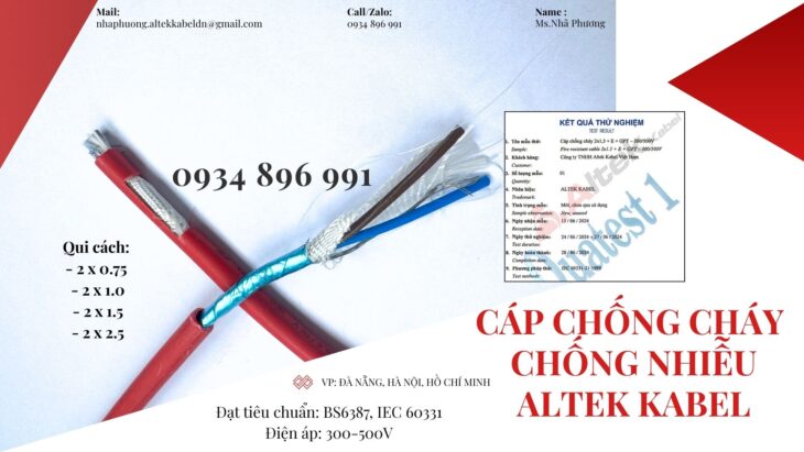 Cáp Chống Cháy Chống Nhiễu 2×0.75 Giao Ngay Cần Thơ, Đồng Nai, Long An.