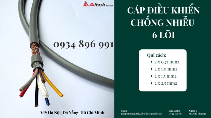 Cáp Điều Khiển 6 Lõi Chống Nhiễu Đà Nẵng, Hà Nội, Hồ Chí Minh