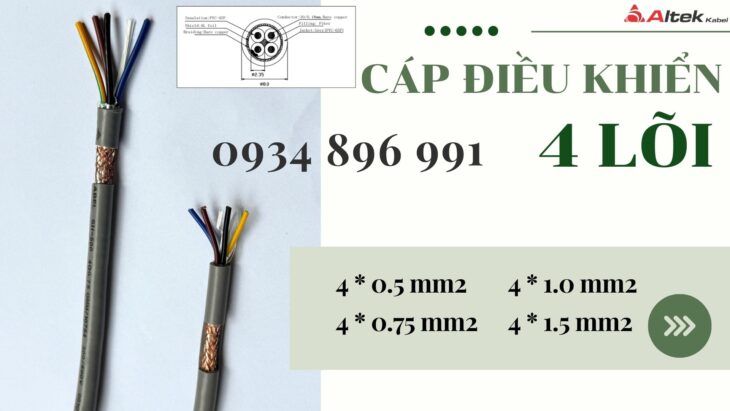 CÁP ĐIỀU KHIỂN 4 LÕI CHỐNG NHIỄU ĐÀ NẴNG, HÀ NỘI, HỒ CHÍ MINH