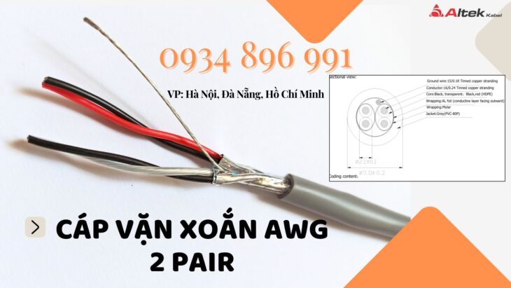 CÁP TÍN HIỆU VẶN XOẮN 2 PAIR 16 AWG ĐÀ NẴNG, HÀ NỘI, HỒ CHÍ MINH