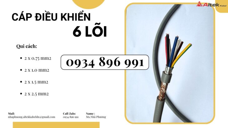 CÁP ĐIỀU KHIỂN 6 LÕI CHỐNG NHIỄU KHÁNH HÒA, GIA LAI, BÌNH ĐỊNH