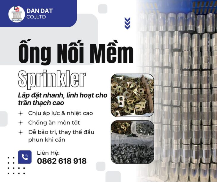 ống mềm sprinkler, ống mềm nối đầu phun sprinkler, ống mềm chữa cháy, ống mềm inox 304