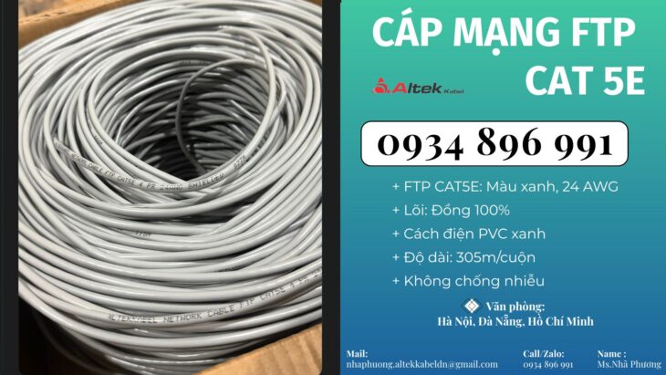Cáp Mạng Ftp5e –24awg Tại Hưng Yên, Bắc Ninh, Hà Nội