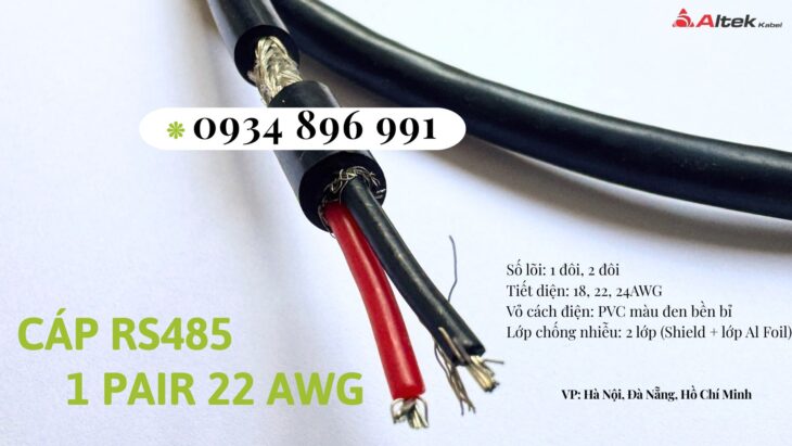 Cáp Truyền Thông Rs485 1 Pair 22 Awg Khánh Hòa, Gia Lai, Bình Định.