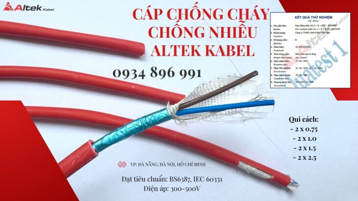 Cáp Chống Cháy Chống Nhiễu 2×0.75 Giao Ngay Cần Thơ, Đồng Nai, Long An.