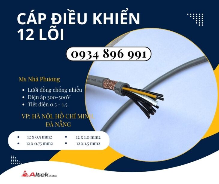 Cáp Tín Hiệu Chống Nhiễu 12 Lõi Hà Nội, Hưng Yên Bắc Ninh