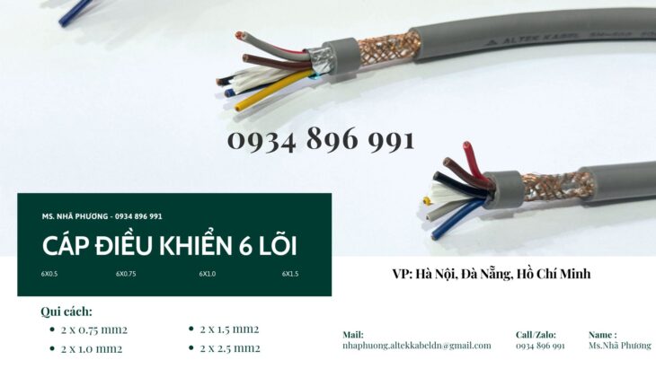 Cáp Điều Khiển 6 Lõi Chống Nhiễu Đà Nẵng, Hà Nội, Hồ Chí Minh