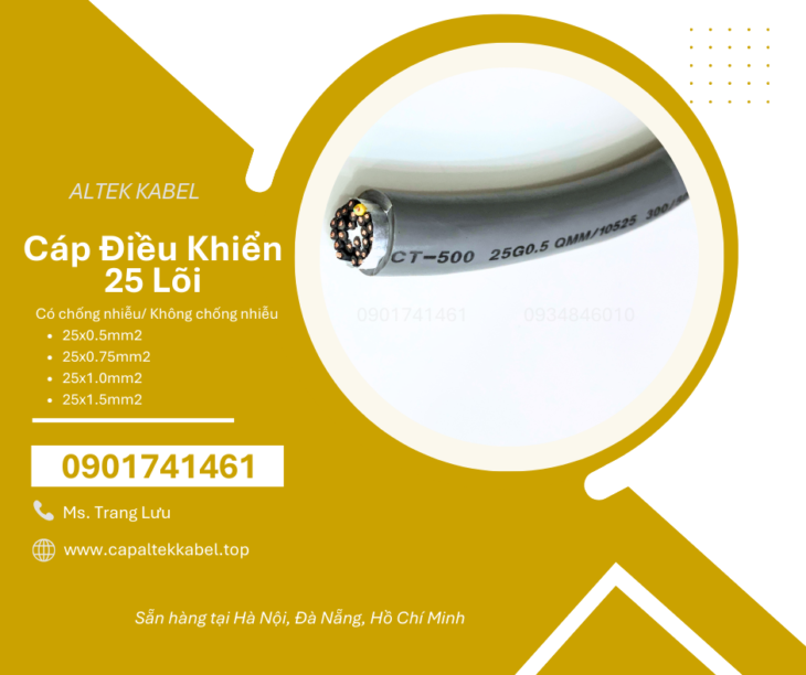 Cáp điều khiển 25×0.5/25×0.75/25×1.0/25×1.5 Altek Kabel