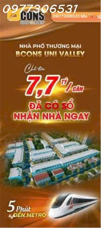 Nhà phố Bcons Uni Valley thuận tiện kinh doanh đa ngành nghề