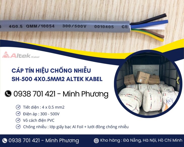 Cáp tín hiệu chống nhiễu SH-500 4×0.5mm2 Altek Kabel Đà Nẵng, Hải Phòng, Cần Thơ